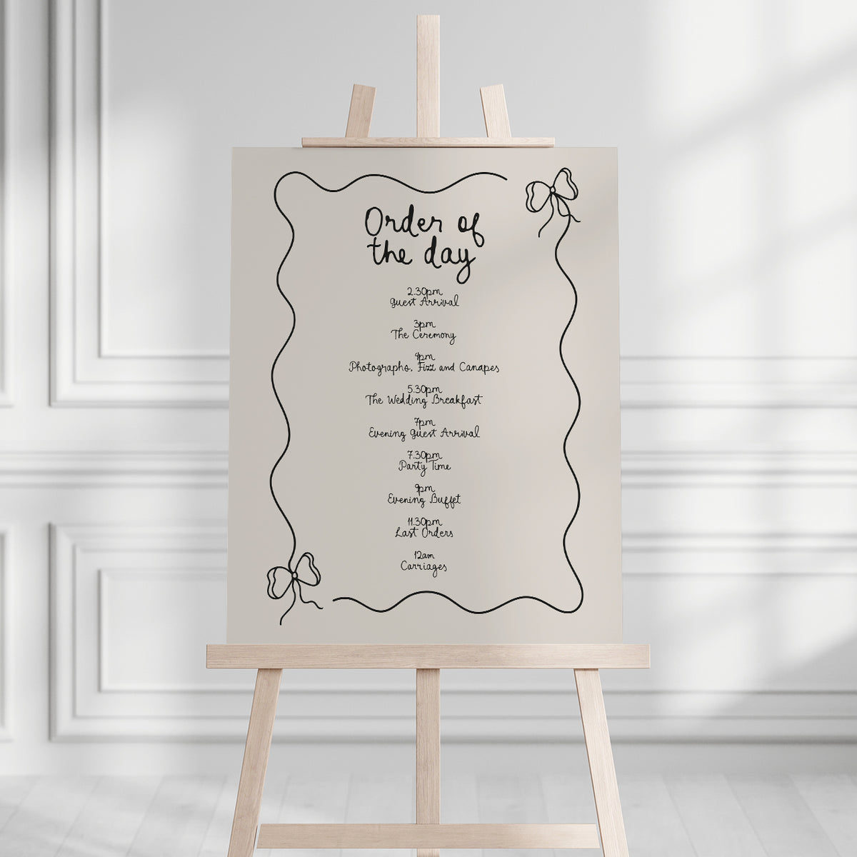 Nadia Order of the Day Sign