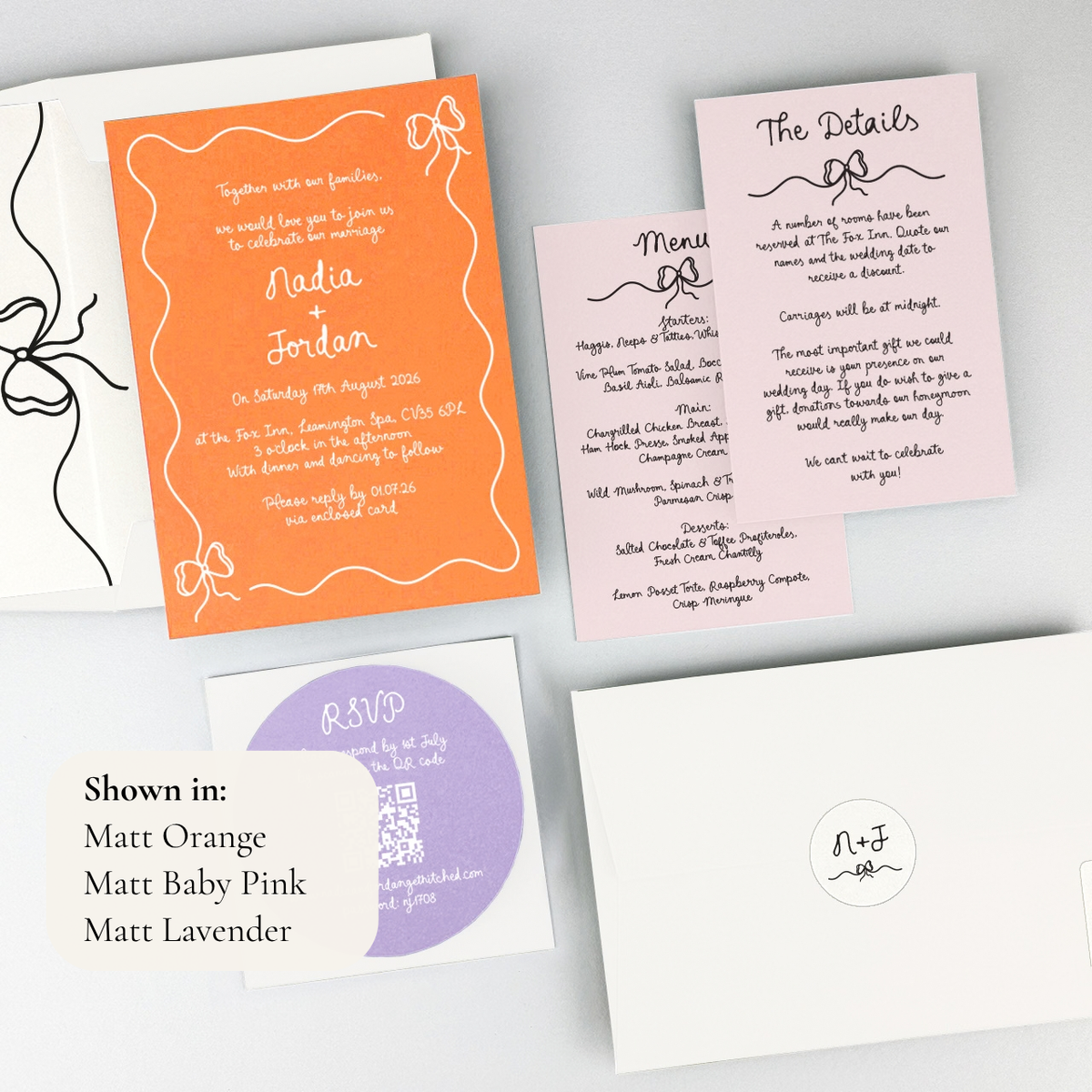 Nadia Wedding Invitation - Teal/Orange/Yellow