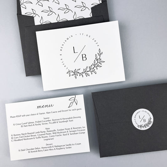 Layla Trifold Wedding Invitation - Neutrals