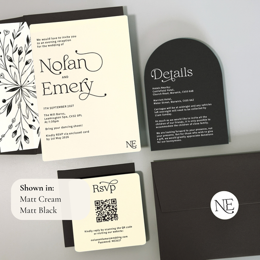 Nolan Wedding Invitation - Grey/Black