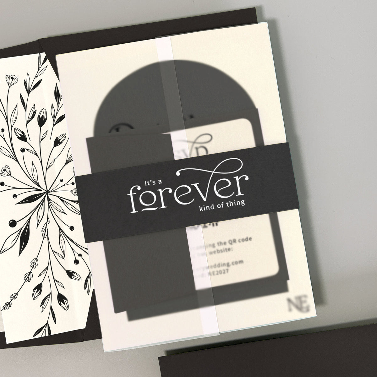 Nolan Wedding Invitation - Grey/Black