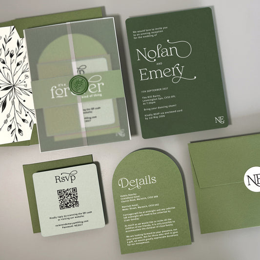 Nolan Wedding Invitation - Greens