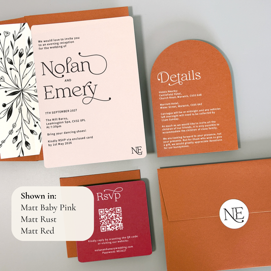 Nolan Wedding Invitation - Teal/Orange/Yellow
