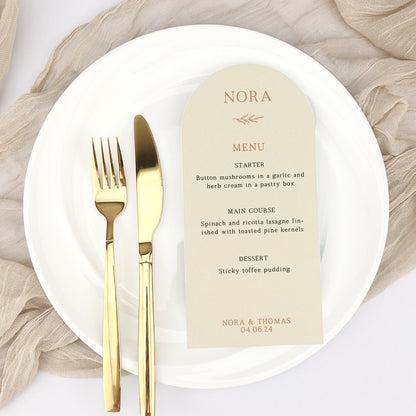 Nora Personalised Guest Menu