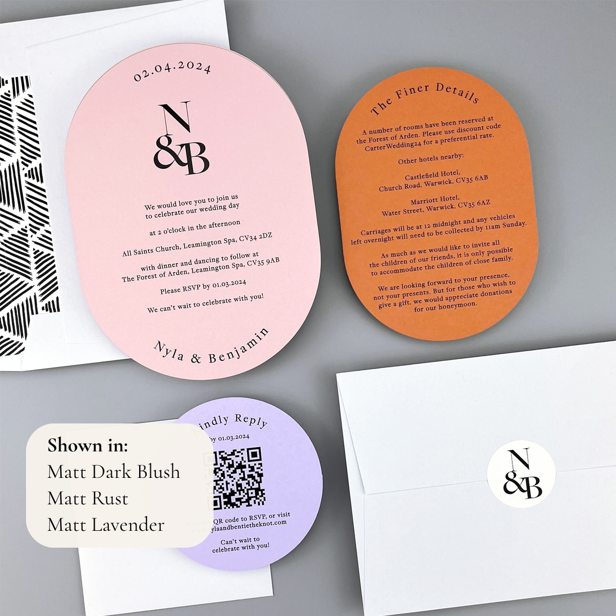 Nyla Wedding Invitation - Pinks