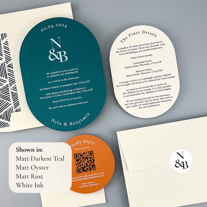 Nyla Wedding Invitation - Teal/Orange/Yellow