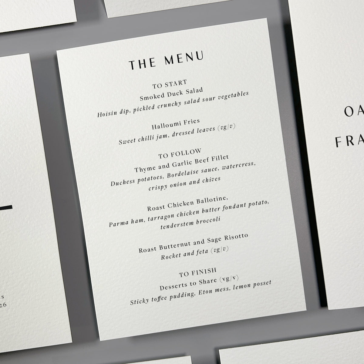 Oakley Menu