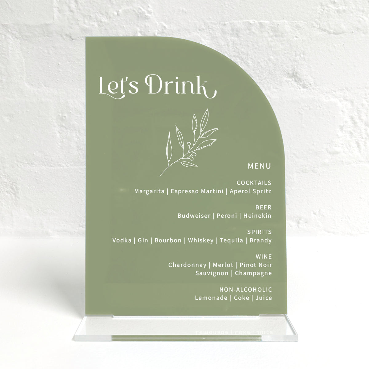 Olive Matching Small Table Sign