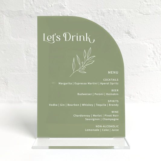 Olive Matching Small Table Sign