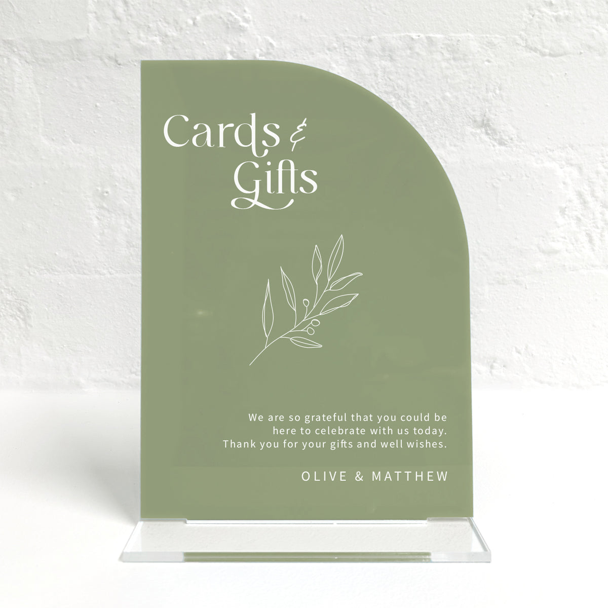 Olive Matching Small Table Sign