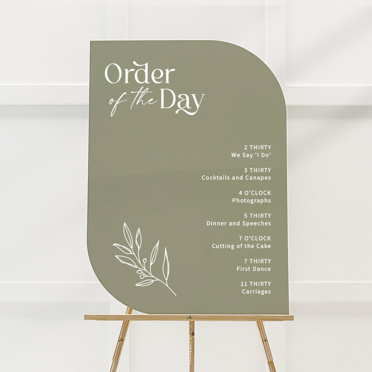 Olive Order of the Day Sign