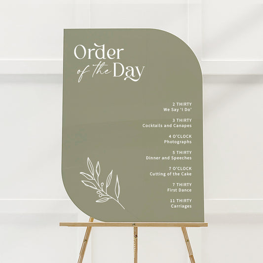 Olive Order of the Day Sign