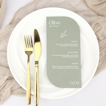 Olive Personalised Guest Menu