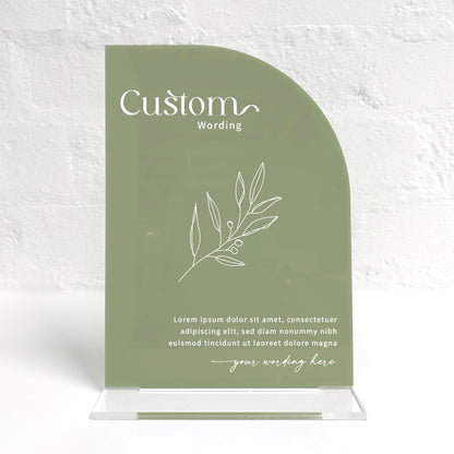 Olive Matching Small Table Sign