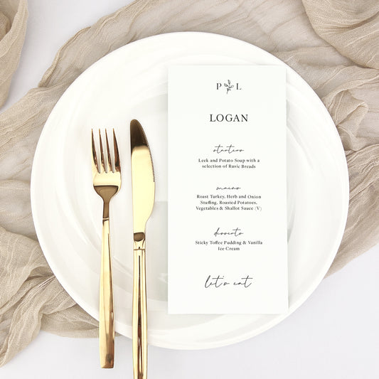 Paris Personalised Guest Menu