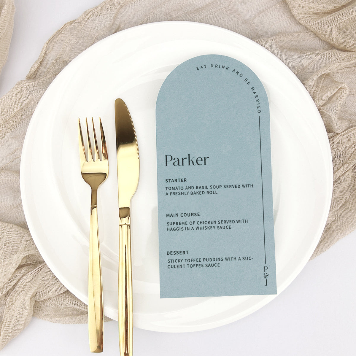 Parker Personalised Guest Menu