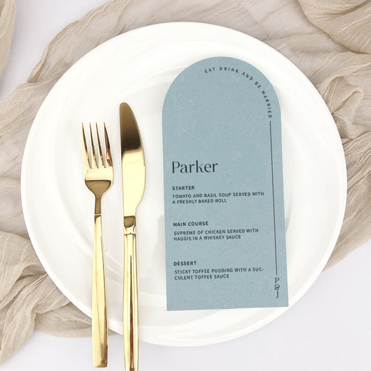 Parker Personalised Guest Menu