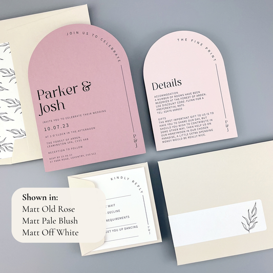 Parker Wedding Invitation - Pinks