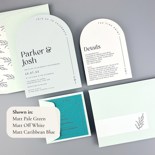 Parker Wedding Invitation - Teal/Orange/Yellow