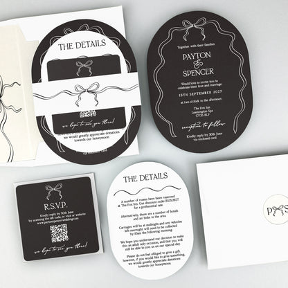 Payton Wedding Invitation - Grey/Black