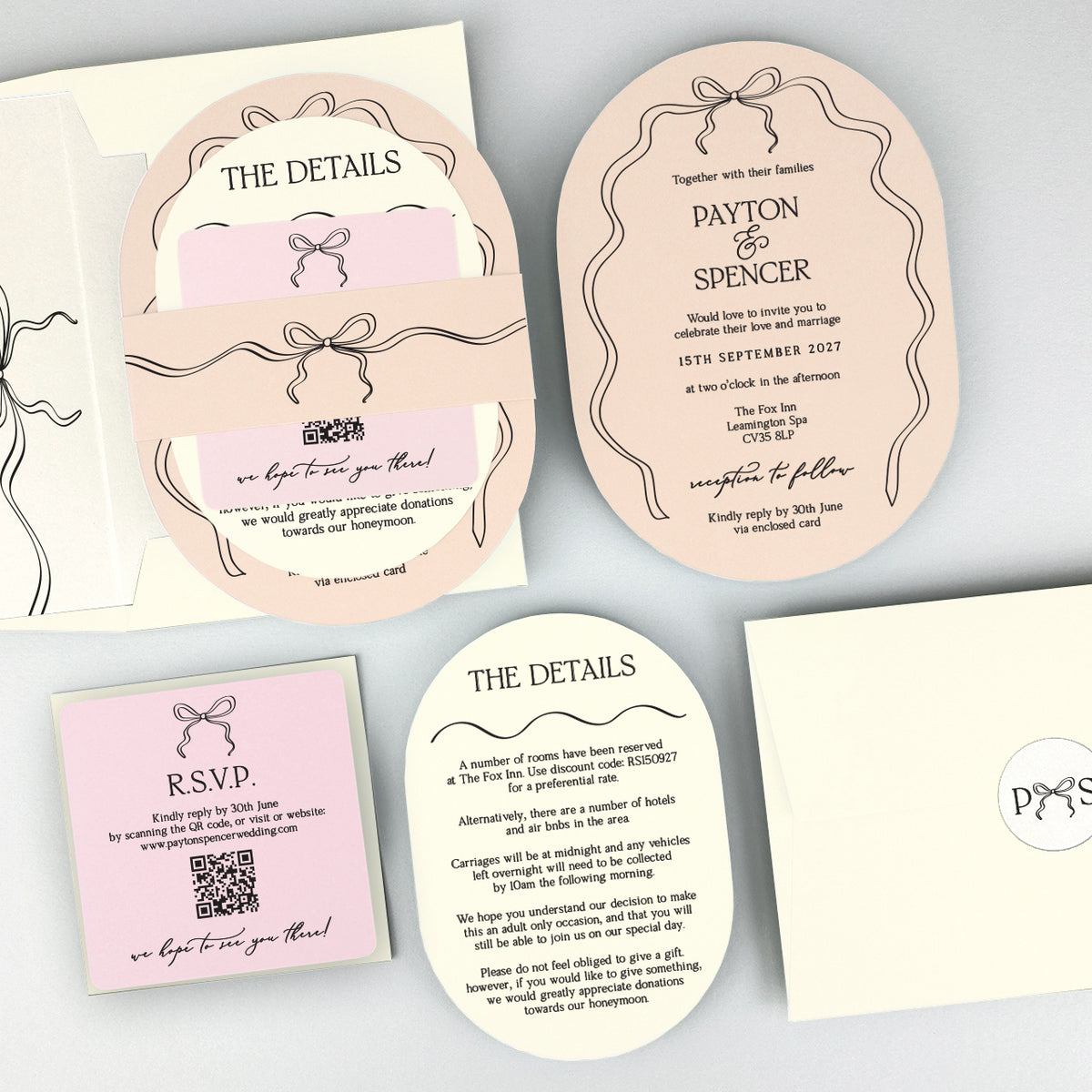 Payton Wedding Invitation - Teal/Orange/Yellow