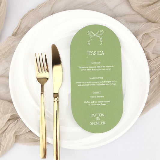 Payton Personalised Guest Menu
