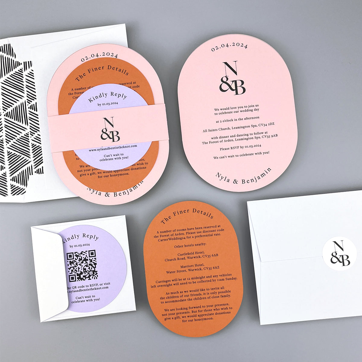 Nyla Wedding Invitation - Pinks