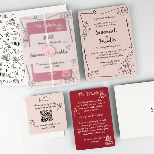 Savannah Wedding Invitation - Pinks