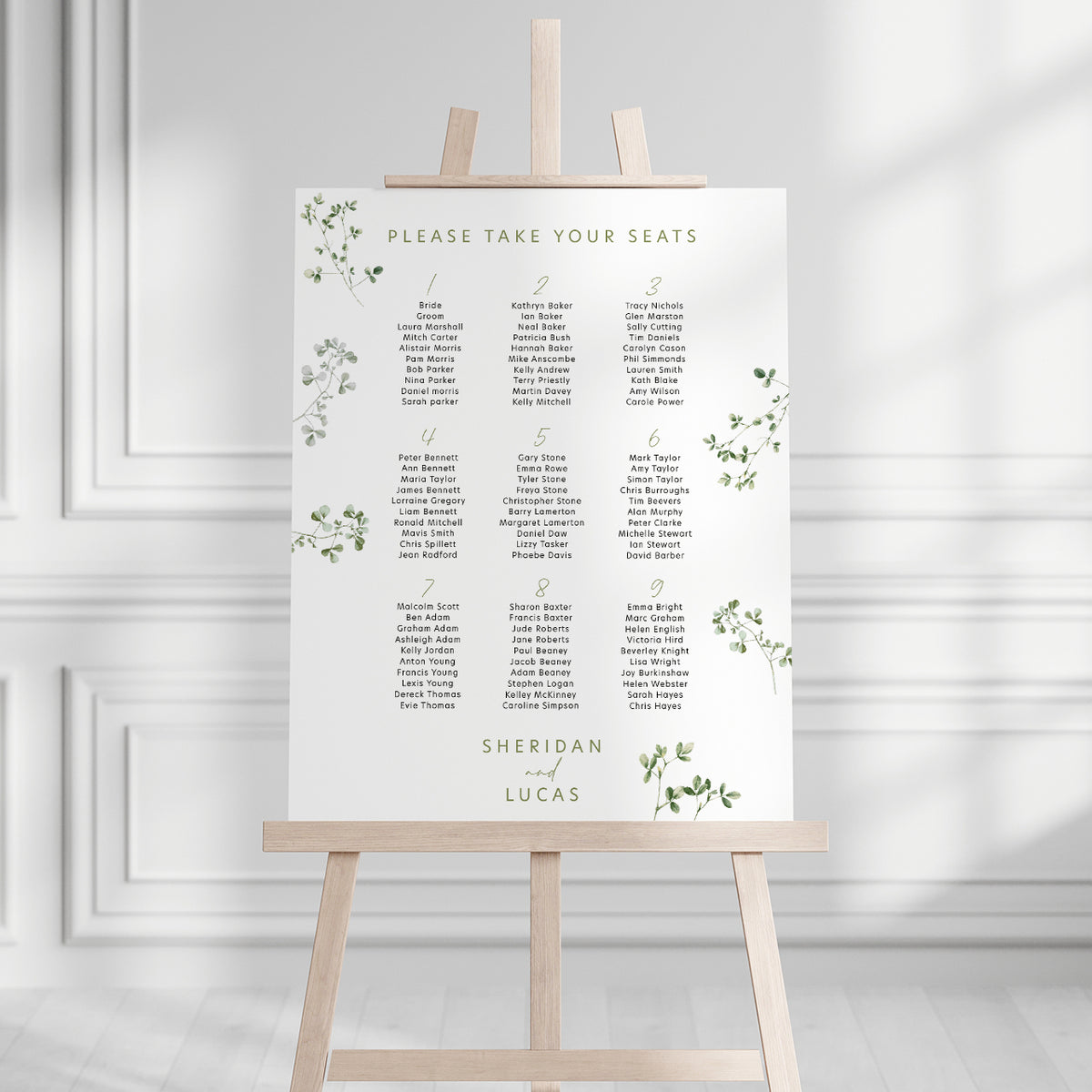 Sheridan Seating Plan