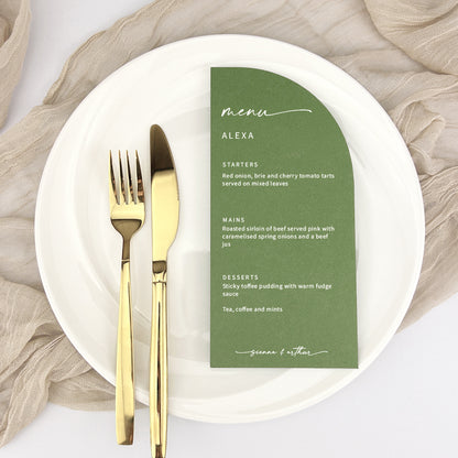 Sienna Personalised Guest Menu