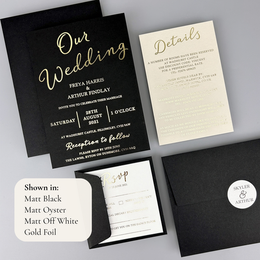 Skyler Wedding Invitation - Grey/Black