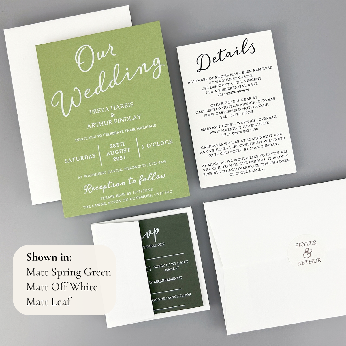 Skyler Wedding Invitation - Greens