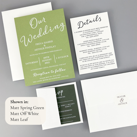 Skyler Wedding Invitation - Greens