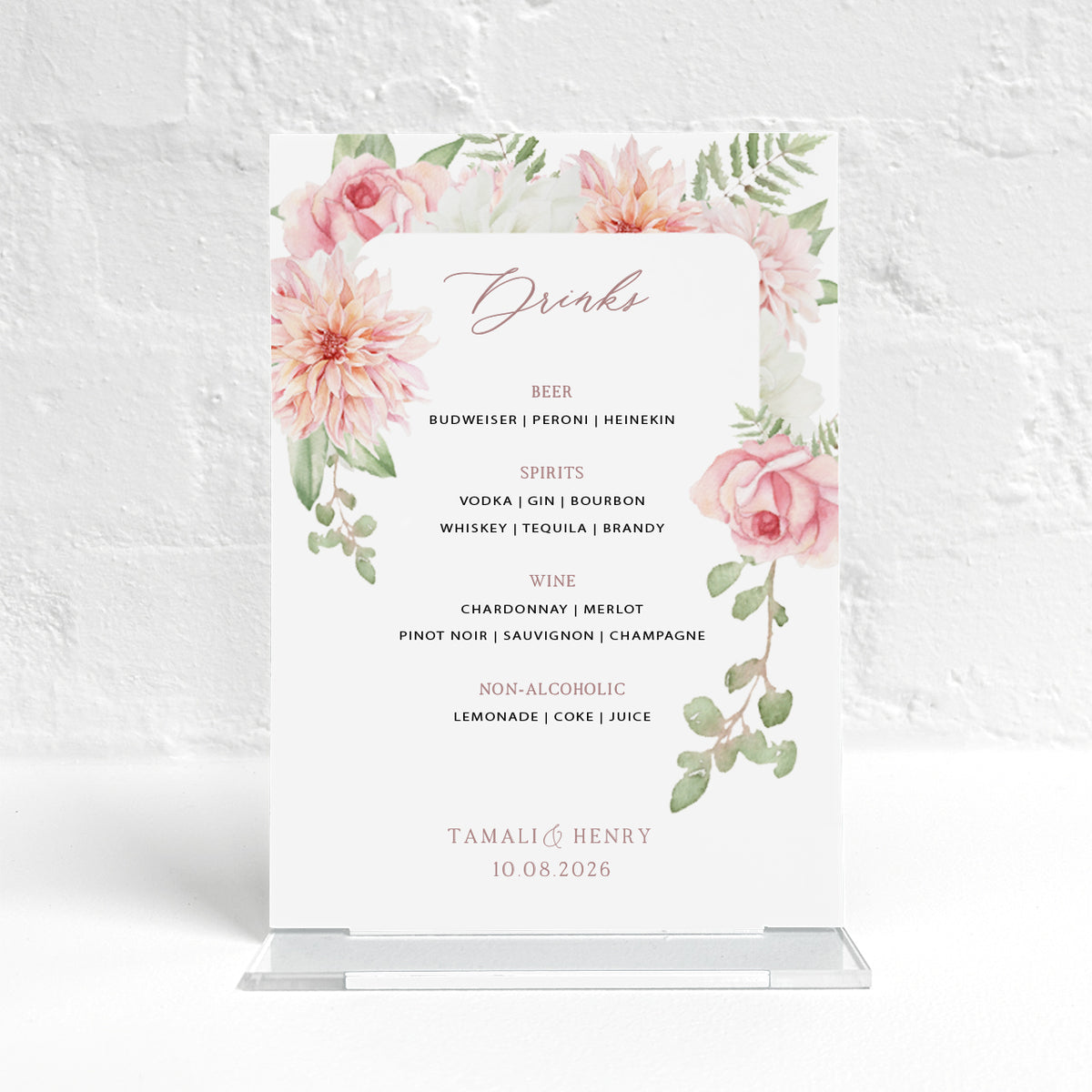 Tamali Matching Small Table Sign