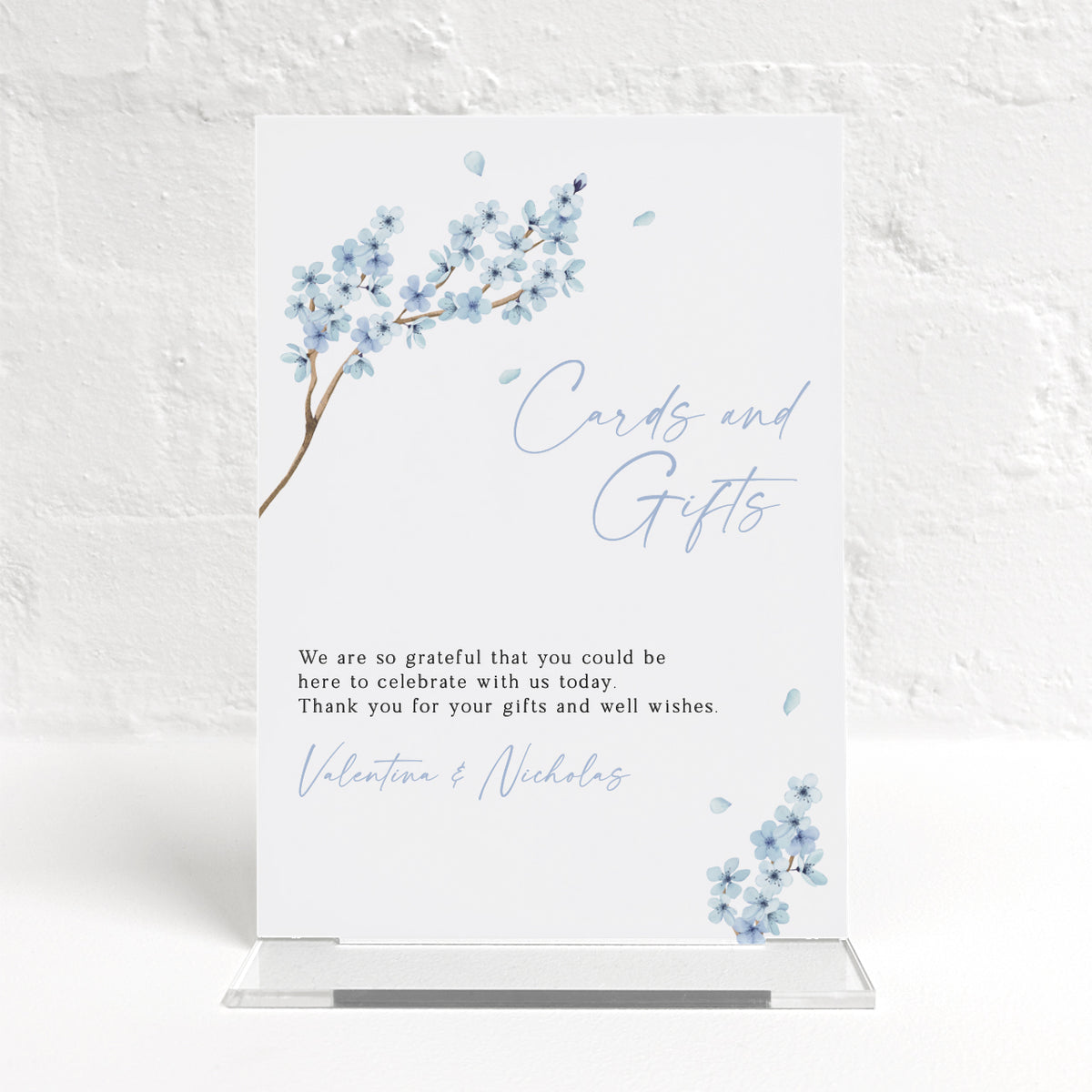 Valentina Blue Matching Small Table Sign