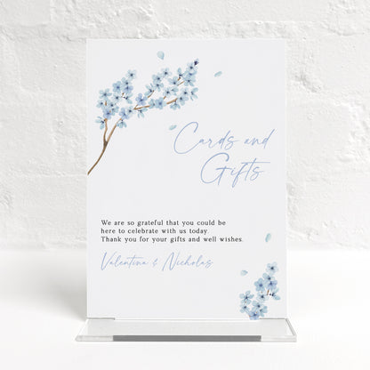 Valentina Blue Matching Small Table Sign