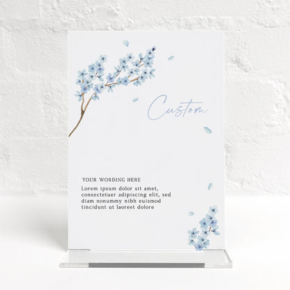 Valentina Blue Matching Small Table Sign