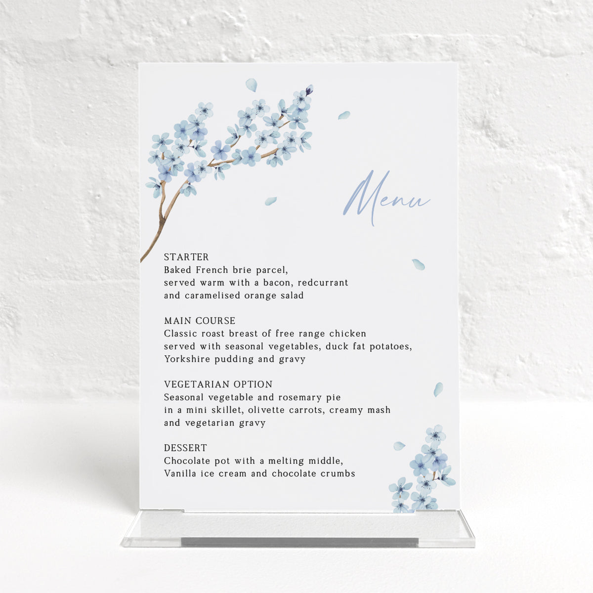 Valentina Blue Matching Small Table Sign