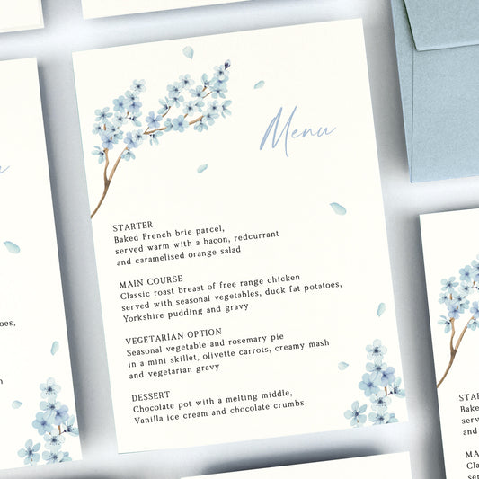 Valentina Blue Menu