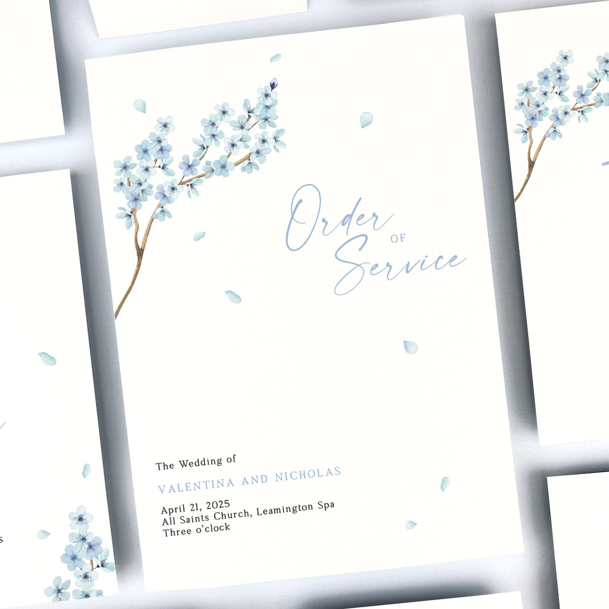 Valentina Blue Order of Service