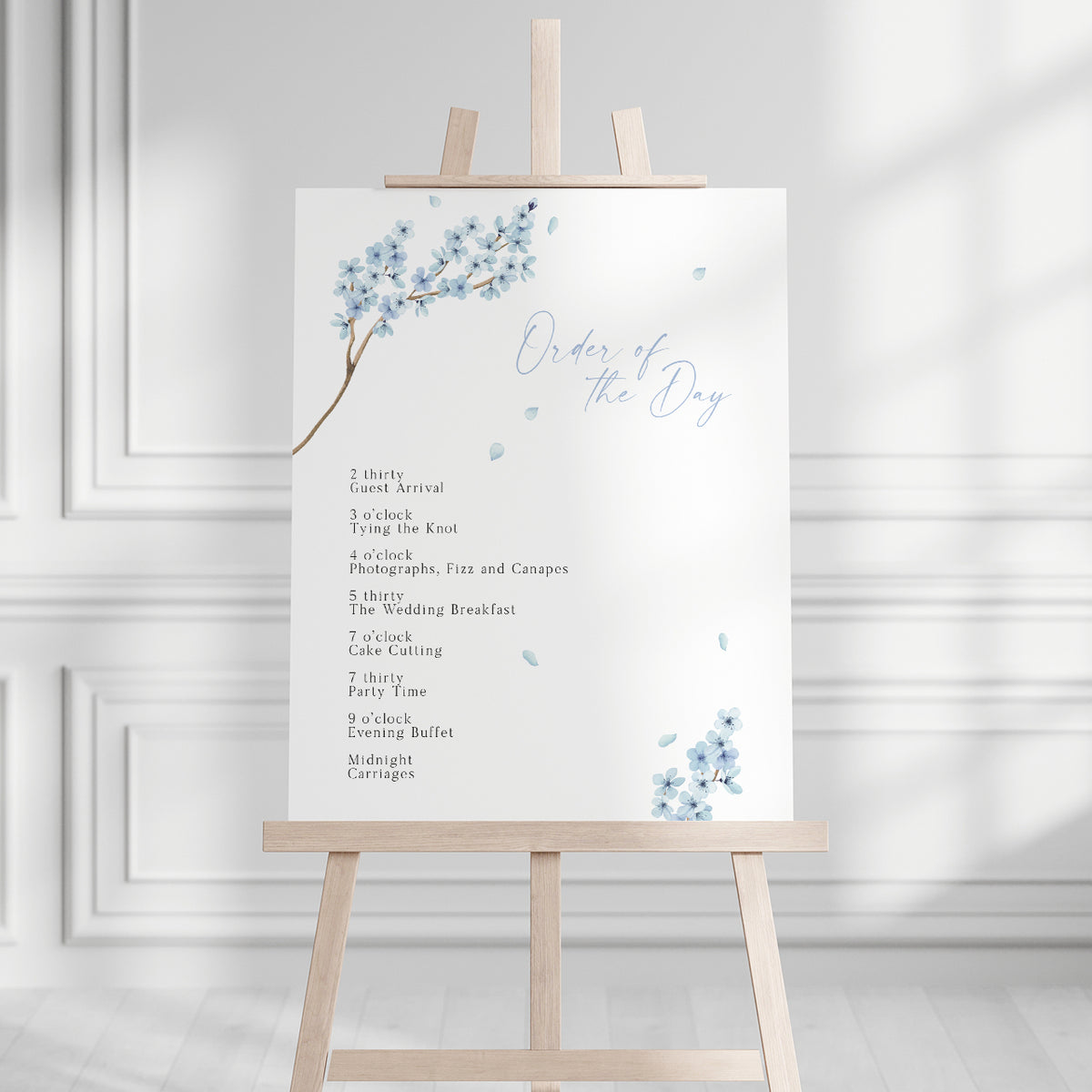 Valentina Blue Order of the Day Sign