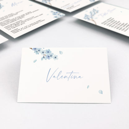 Valentina Blue Place Card