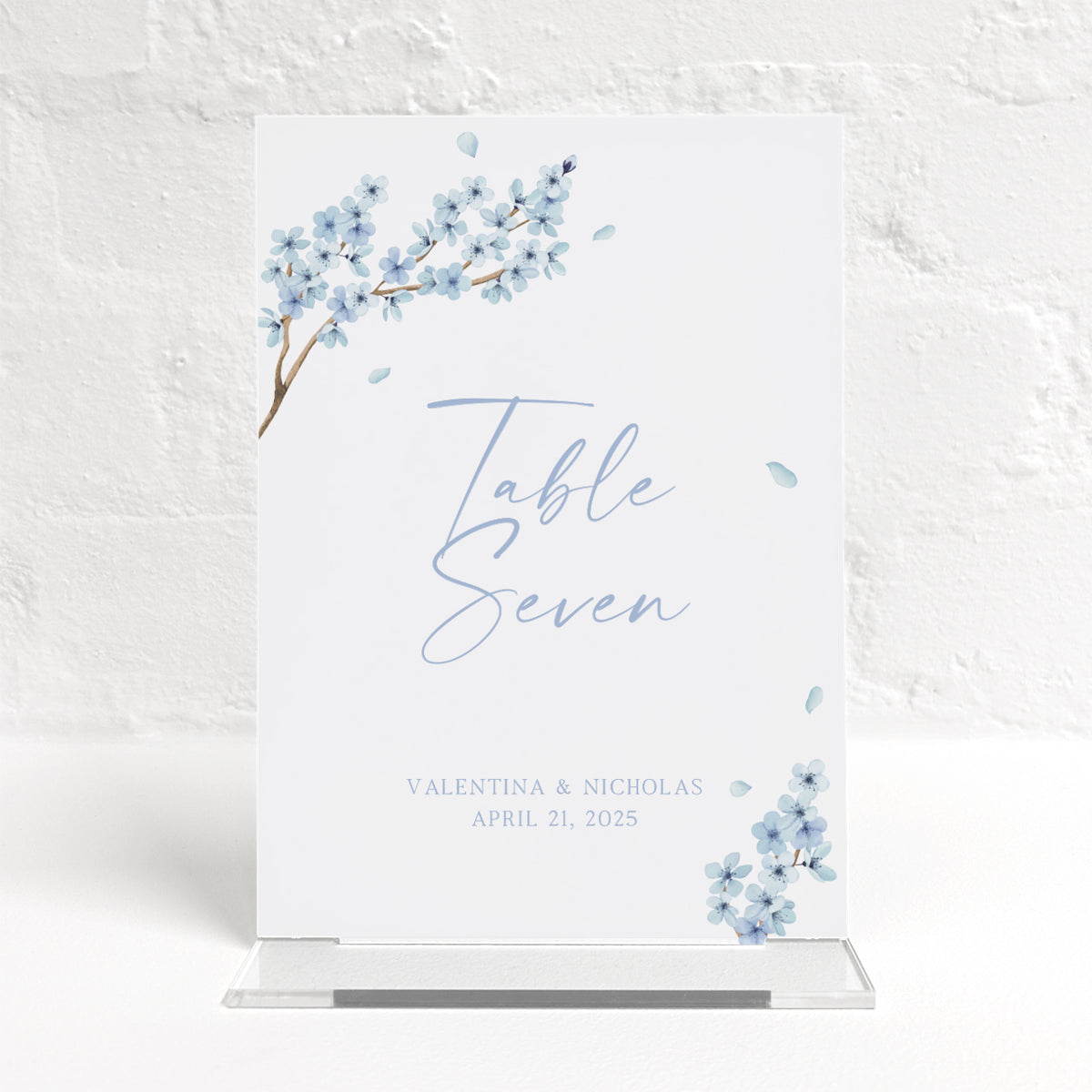Valentina Blue Matching Small Table Sign