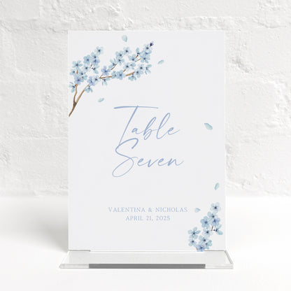 Valentina Blue Matching Small Table Sign