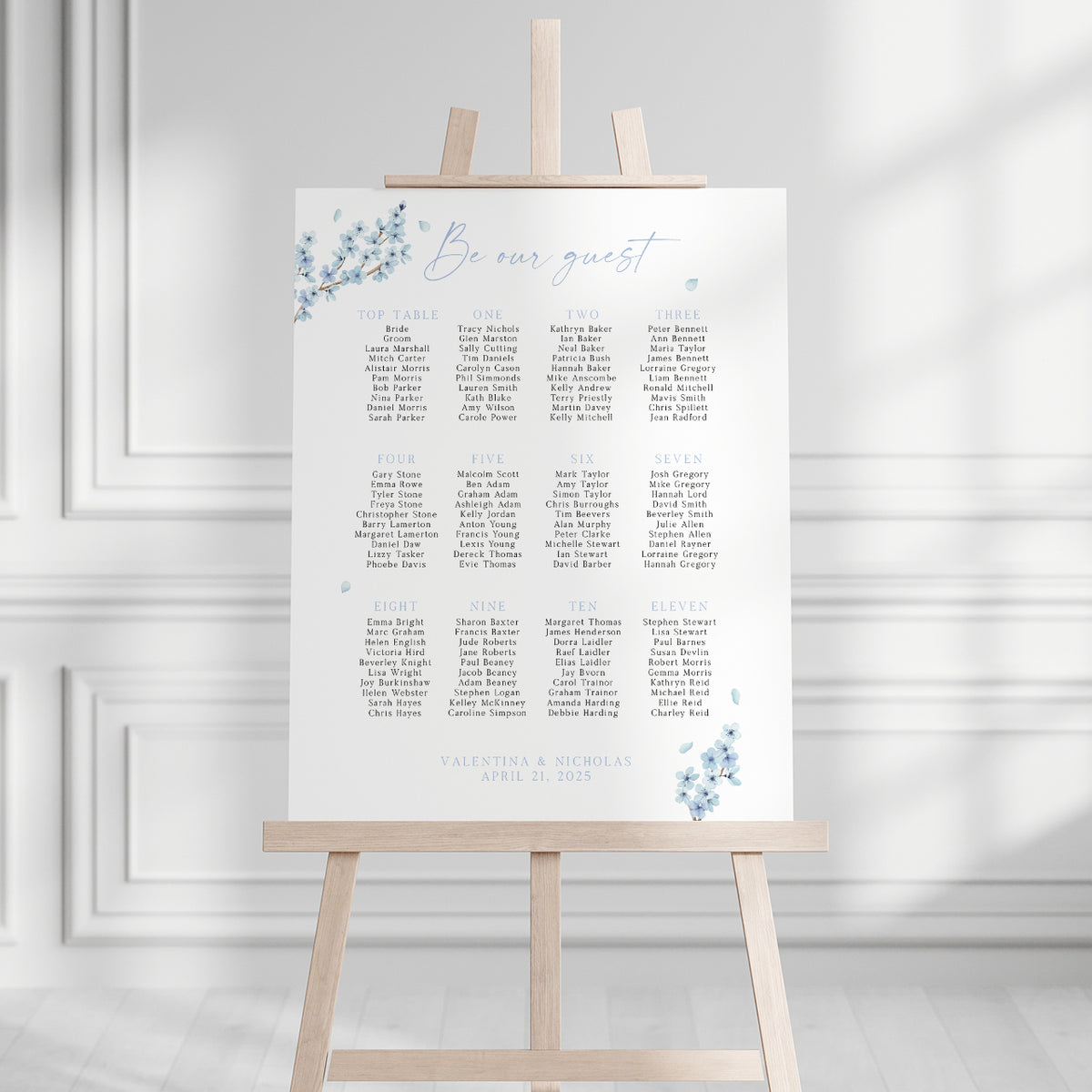 Valentina Blue Seating Plan