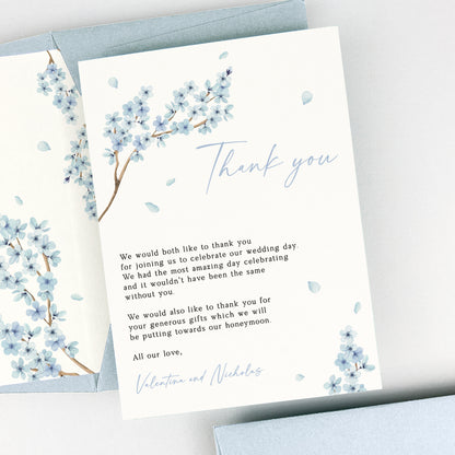Valentina Blue Thank You Card