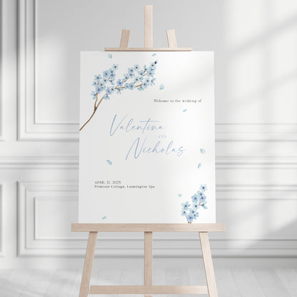 Valentina Blue Welcome Sign