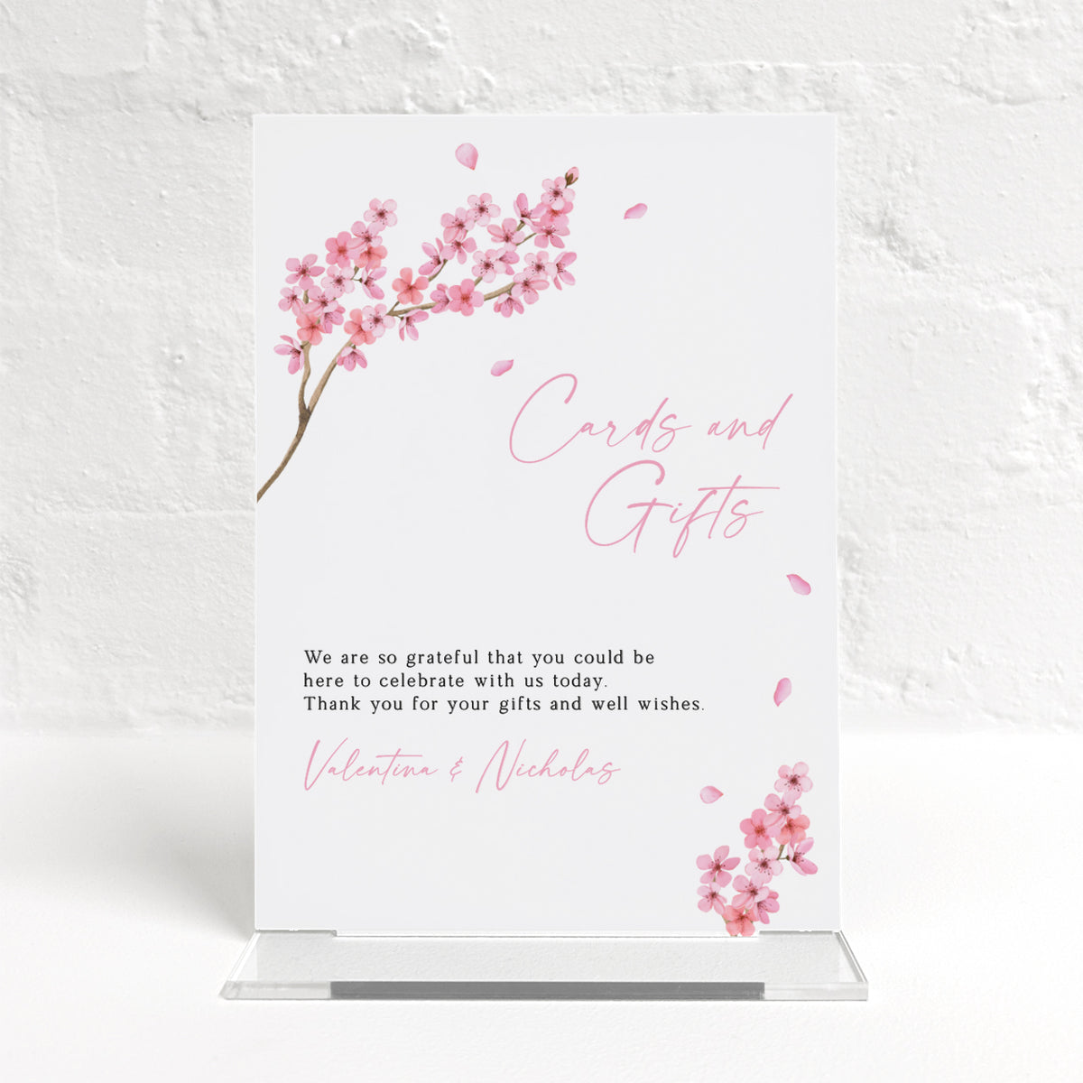 Valentina Pink Matching Small Table Sign