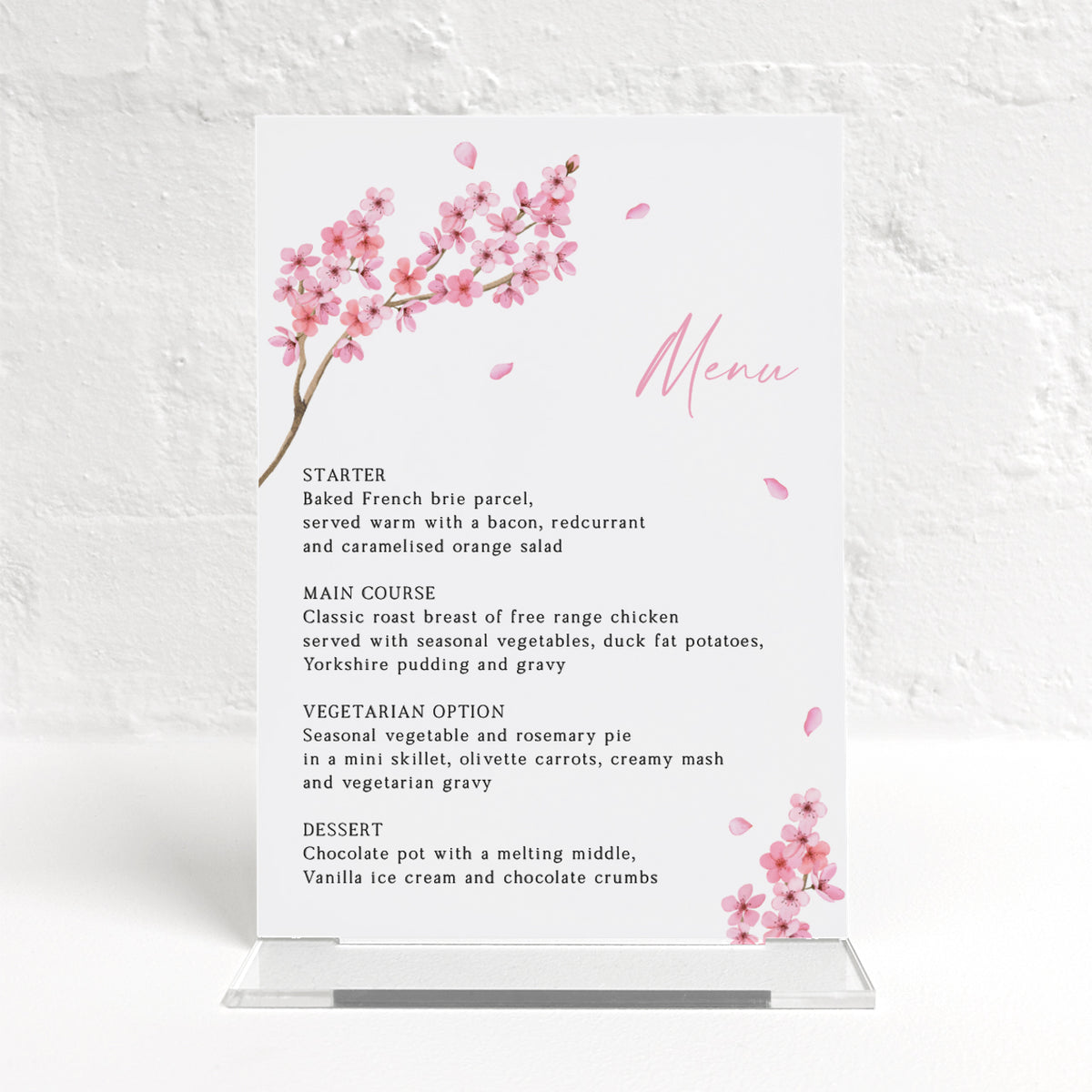 Valentina Pink Matching Small Table Sign