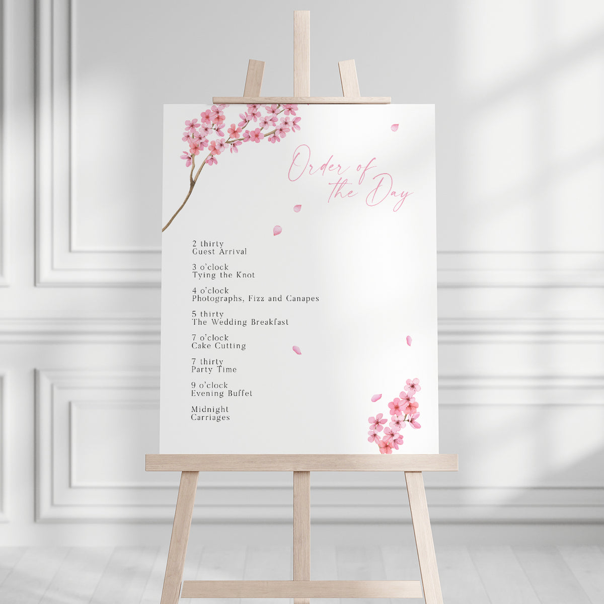 Valentina Pink Order of the Day Sign
